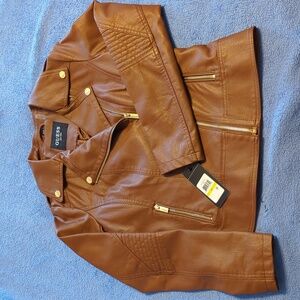 Guess faux leather moto jacket NWT
